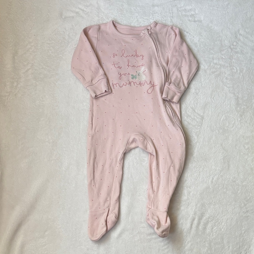 George Pink zipper footie/ sleeper 6-9 months